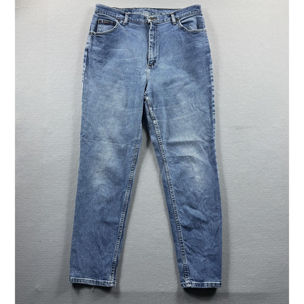 Lee Riders Jeans Mens 34x30 Light Wash Blue Tapered Leg Denim Casual Pants